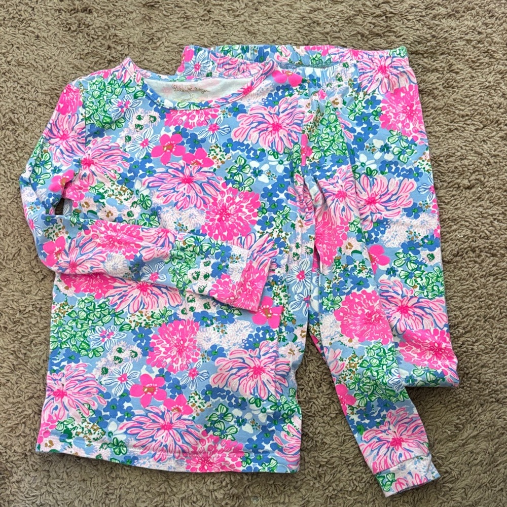 Lilly Pulitzer Kids Pajama Set - Pink and Blue Floral